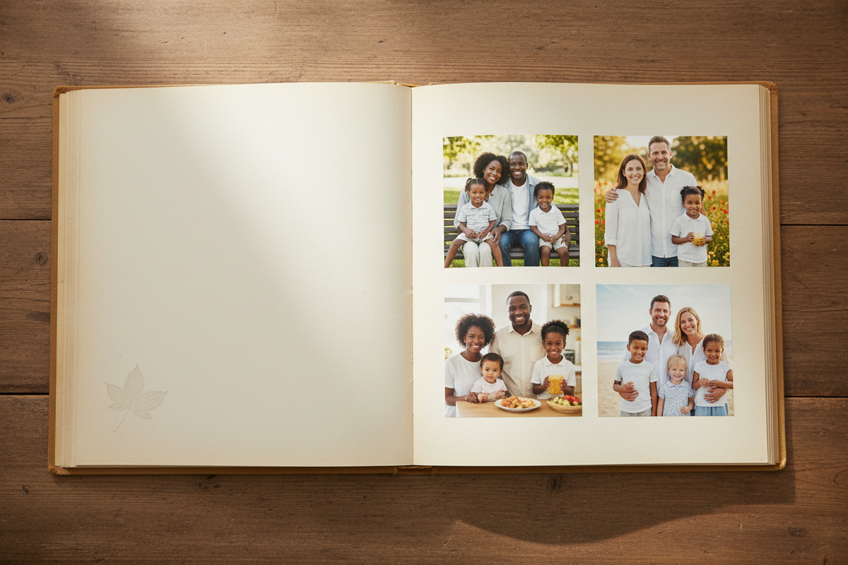 Album photo 2 familles noires 2 familles blanches